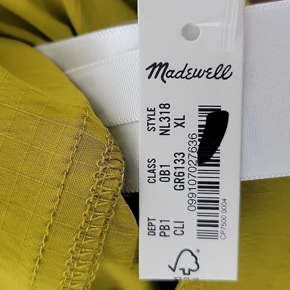 Madewell Zip-Front Tapered Shorts in Citrus Lime size XL NWT NL318 - Picture 9 of 12